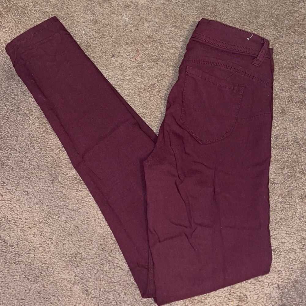 Rue21 Burgundy Mid Rise Jeans